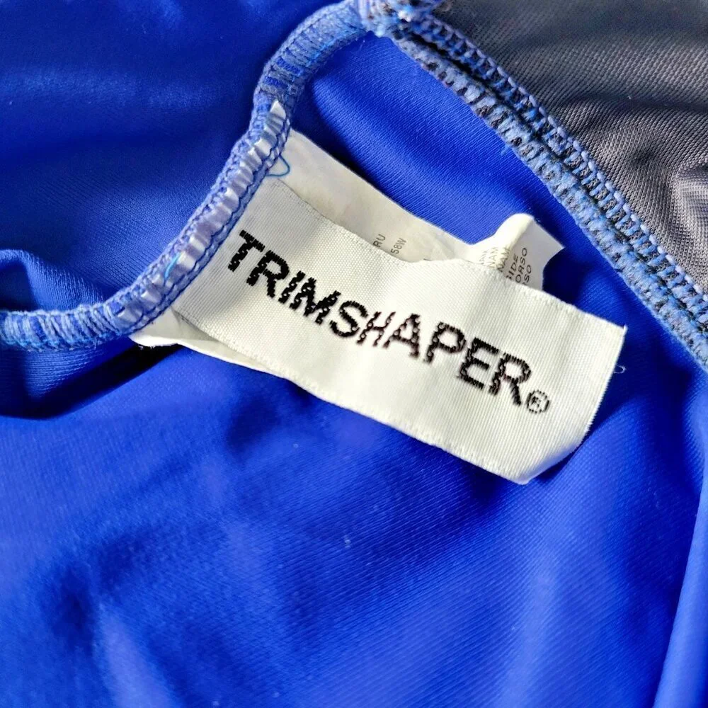 Trimshaper One Piece Swimsuit 22W Womens Slimming Plus Size Cobalt Blue